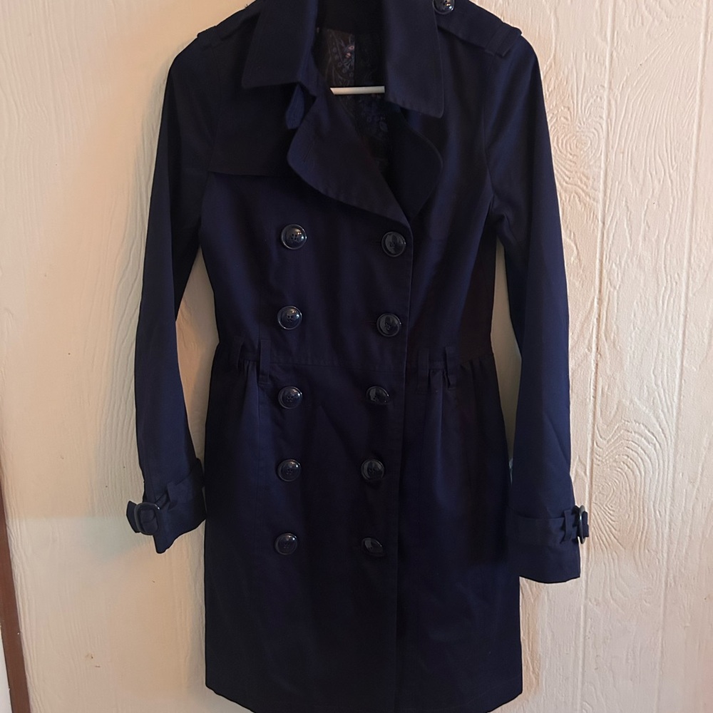 Women's Navy Double-Breasted Coat
